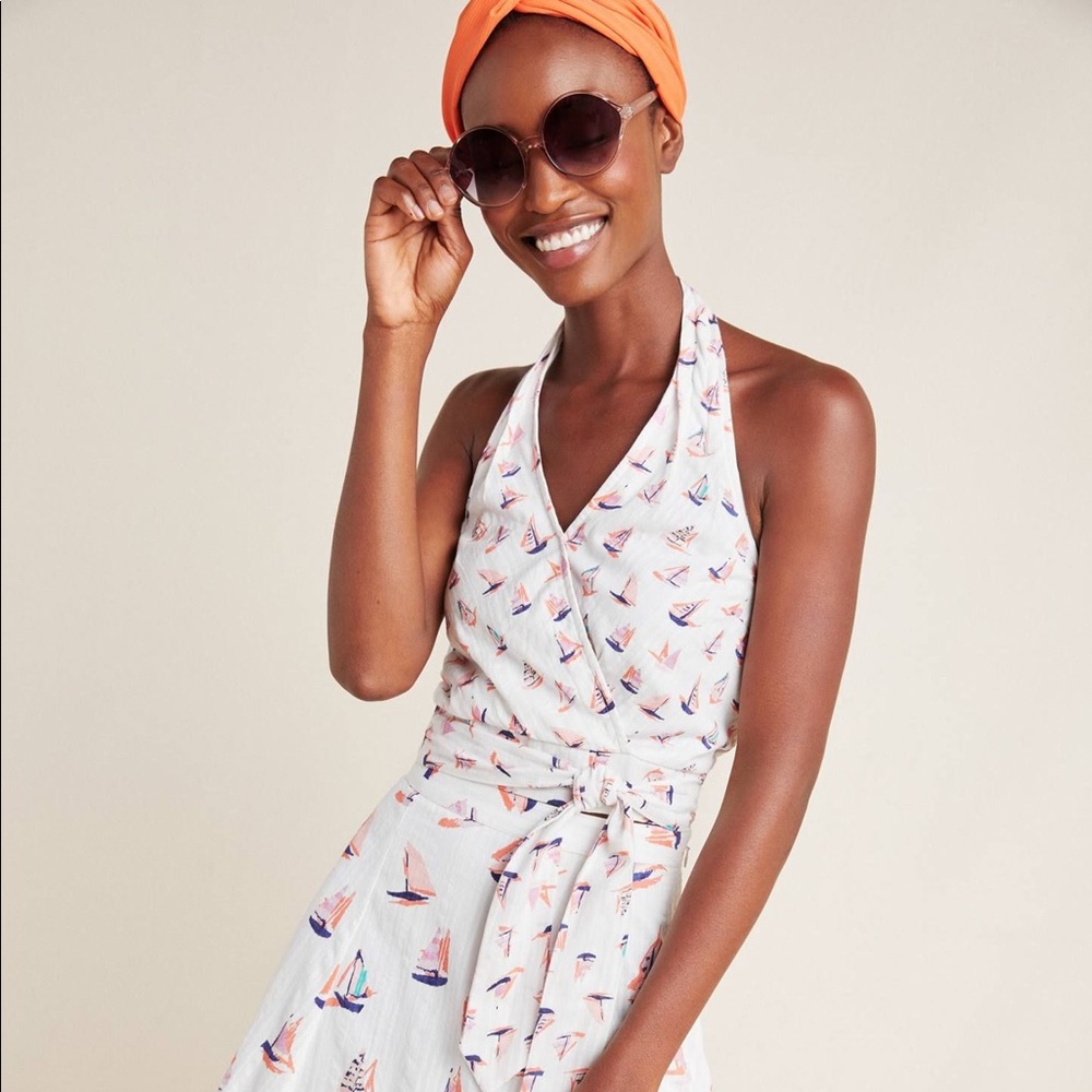 Anthropologie Sailboat Halter Top